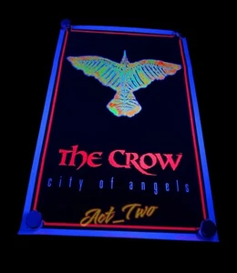 Poster Vintage 1996 La Città del Corvo degli Angeli anni 90 Floccato Blacklight 23”x35” USA - Foto 1 di 8