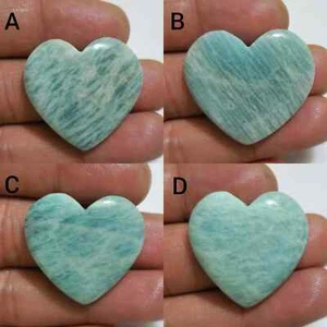 Stunning Green Amazonite Cabochon Heart Shape Loose Gemstone Jewelry For Making - Picture 1 of 13