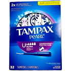 Tampax Perle Tampax Ultra Absorbance avec tresse anti-fuite, non parfumés, 32 pièces