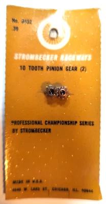 Engrenagem de pinhão Strombecker 10 dentes para eixo 3/32" 0,0925".   No. 8432 - 1 par - Imagem 1 de 4