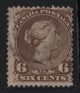 #27c Large Queen 6c Canada used - Foto 1 di 2