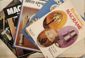 Vintage Macrame Pattern Publications Lot x5 70s Boho Ephemera  - Picture 1 of 11