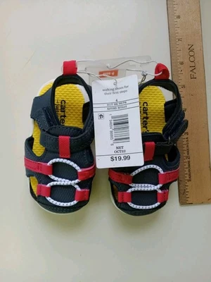Carter's Just One You® Baby Sandals Navy/Red Size 4 Toddler Walking Shoes BNWT - Image 1 of 4