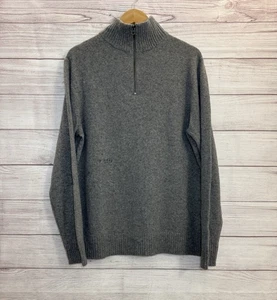 J. Suéter de Lana Merino Crew Para Hombre Gris Pullover 1/4 Cremallera TALLA L ARGE - Imagen 1 de 6