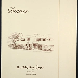 Whistling Oyster Vintage Ristorante Menu Cena Perkins Cove Ogunquit Maine - Foto 1 di 5