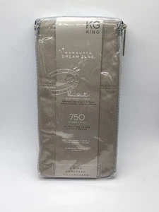 New Set 2 KING Wamsutta European Closure Pillowcases Pima Cotton 750 TC TAUPE - Picture 1 of 2