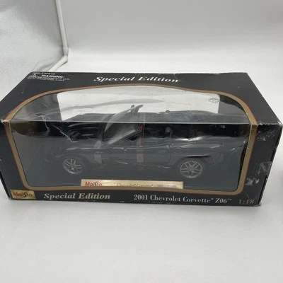 Chevrolet Corvette Z06 2001 escala 1:18 Maisto negro edición especial fundido a presión Foto 1 de 4