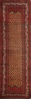 Antique Vegetable Dye Kurdish Long 14' Runner Rug Hand-knotted Wool 4x14 ft  Foto 1 de 4