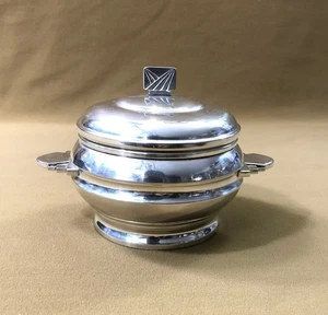 sucrier / bonbonnière / pot couvert / drageoir ART DECO en métal argenté - Picture 1 of 6