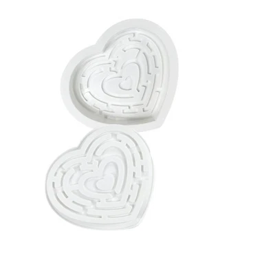 Maze Heart Silicone Molds Mousses Cake Molds Baking Tool Easy to Cleans - Image 1 of 4