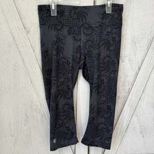 Athleta Floral Leggings Damen Small schwarz & grau Activewear - Bild 1 von 8