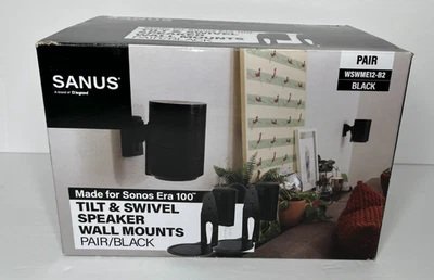 Sanus Speaker Wall Mounts for Sonos Era 100, Pair in Black - Image 1 of 2