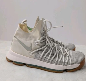 Nike KD 9 Elite White Ivory Grey Basketball Shoe Sneaker Men 10.5 2016 READ Flaw - Picture 1 of 13