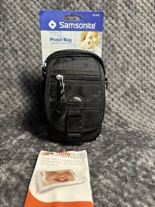 Samsonite Small Camera Black Pouch Case Bag Adjustable Shoulder Crossbody Strap - Picture 1 of 4