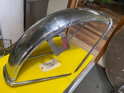 1973 Yamaha TX500 Nice Front Fender  1974 1975 Chrome With Mounting Brackets - Image 1 of 4