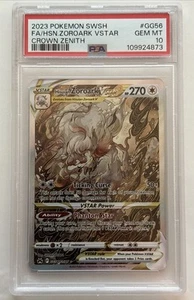 Pokémon Corona Zenith Hisuian Zoroark VSTAR Galería Galarian GG56/GG70 PSA 10 - Imagen 1 de 2