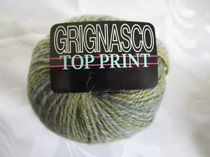 GRIGNASCO YARN 100% ALPACA TOP PRINT Variegated 3 Ply GREEN DK Weight - Picture 1 of 3