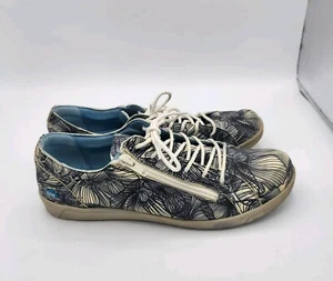 Cloud Aika Black Flower Shoes Lace Zip Sneakers Womens Size 39 8 8.5 - Picture 1 of 11