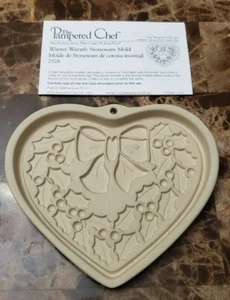 Molde de chocolate para galletas de gres guirnalda de invierno de 6" Pampered Chef 2928 EE. UU. - Imagen 1 de 5