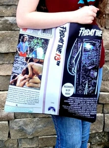 Freitag der 13. Jason VHS Stil 15x15 Horrorfilm Beuteltasche Handtasche  - Bild 1 von 8