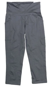 Ideology Solid Color Performance Cropped Women's Leggings XS NWT Excalibur Grey - Picture 1 of 2