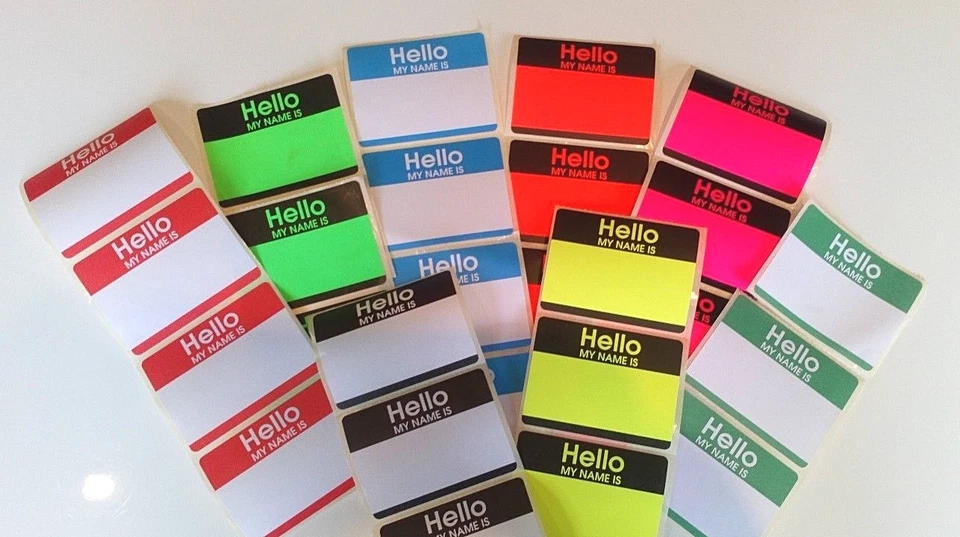 Name Stickers / Name Labels - Hello My Name Is - Various Colours & Quantities