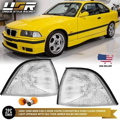 Euro Clear Corner Light Pair For 92-99 BMW E36 2D Coupe/Cabrio M3 - Image 1 of 4