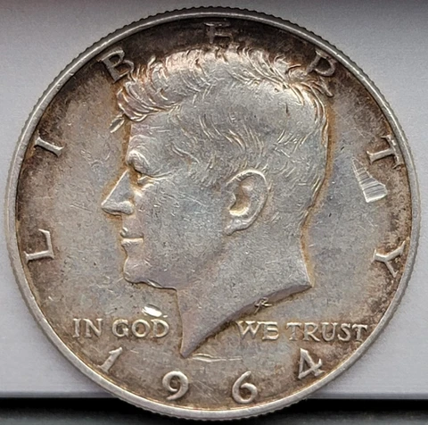 Toned 1964-D Silver Kennedy Half Dollar Cover