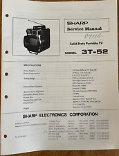 SHARP 3T-52 SOLID STATE PORTABLE TV ORIGINAL SERVICE REPAIR MANUAL