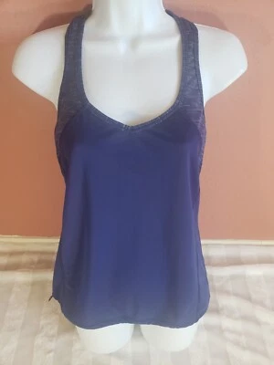 Lucy Tech Womens Dark Blue Racerback Active Yoga Drawstring Hem Tank Top Size S - Image 1 of 4
