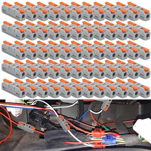 60pcs Quick Connect Lever Wire Connectors Compact Inline Splicing Terminals - Picture 1 of 8
