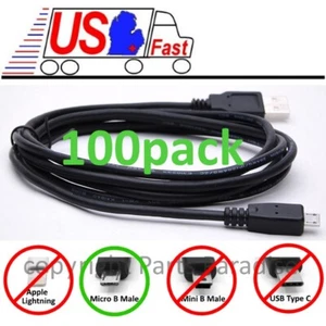 Lot100x/pk 6ft USB Micro 5pin Digital Camera/Phone/Charger/Sync/Data Cable/Cord - Picture 1 of 1