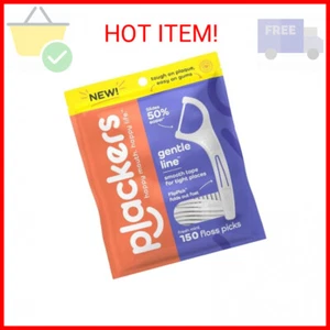 Plackers Gentle Line Floss Picks, Fresh Mint Flavor, Fold-Out FlipPick, QuickFix - Picture 1 of 2