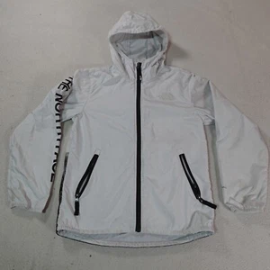 North Face Jacket Youth Medium White Water Resistant Windbreaker Windwall Coat - Picture 1 of 23