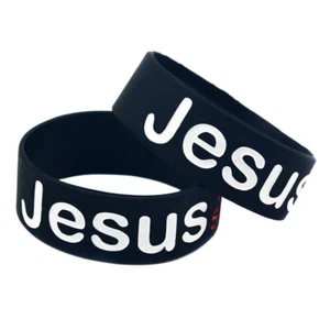4 PIEZAS Pulseras de Creencia Religiosa Jesús Es Mi Salvador Motivación Pulsera de Silicona - Imagen 1 de 8