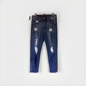 Kancan Jr. 13 Medium Wash Distressed Button Accent Ankles Jeans - Picture 1 of 7