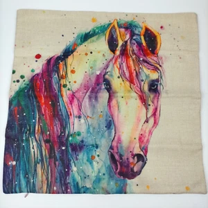 Horse Print Cushion Cover Pony Decorative Zip Closure NWOT 45 x 45cm - Bild 1 von 5
