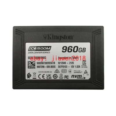 Kingston DC1000M 960GB 2.5" PCIE NVMe SSD Drive P/N: SEDC1000M/960G Tested - Image 1 of 3