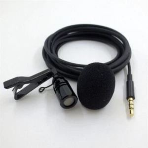 Clip-on Mini Mic Microphone 3.5mm Lavalier Lapel For Mobile Phone PC Recording - Picture 1 of 7