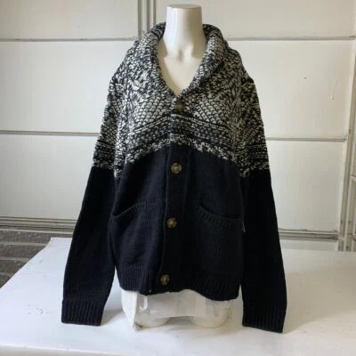 Cárdigan LUCKY BRAND Mixed Media Para Hombre Talla M Negro Combo Foto 1 de 4