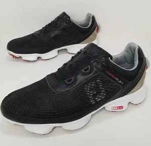 FootJoy HyperFlex BOA Lacing Golf Shoes Men's size 10 M Black Soft Spike 51078 - Picture 1 of 12