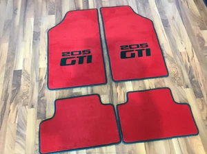 Fußmatten 4-teilig Peugeot 205 GTi Teppich rot mit 205 GTi Logo SW - Bild 1 von 1