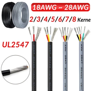 UL2547 18-28AWG Mehradriges Abgeschirmtes Kabel PVC Audiokabel 2/3/4/5-8 Adriges - Bild 1 von 14