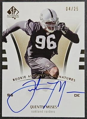 2007 SP Authentic Rookie Authentics Signatures Gold Auto Quentin Moses RC /25 - Image 1 of 2