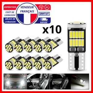 10 Ampoules a LED en T10 W5W CANBUS 6000K 26 SMD 4014 Blanc Veilleuse pour auto - Picture 1 of 6
