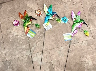 Garden Collection Metal Hummingbird Garden Stakes, 8 x 24 in. Choose 1 from 3 - Image 1 of 2