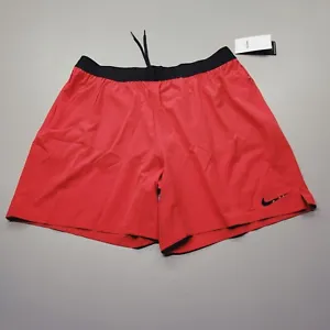 Nike Swim Trunks Built In Briefs 7 Inch Red Hybrid Shorts Mens Size 2XL - Picture 1 of 13
