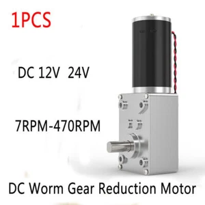 5840-31ZY DC 12V 24V Turbo Worm Gear Motor 7RPM-470RPM Single Shaft Self-Locking - Picture 1 of 9