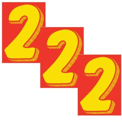 PEGATINAS PARABRISAS DISTRIBUIDOR DE AUTOMÓVILES CALCOMANÍAS DE VINILO GRANDE NÚMERO 3 PAQUETES ROJO AMARILLO Foto 1 de 2