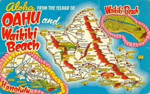 #H3480    MAP     POSTCARD,  HAWAII - Picture 1 of 2